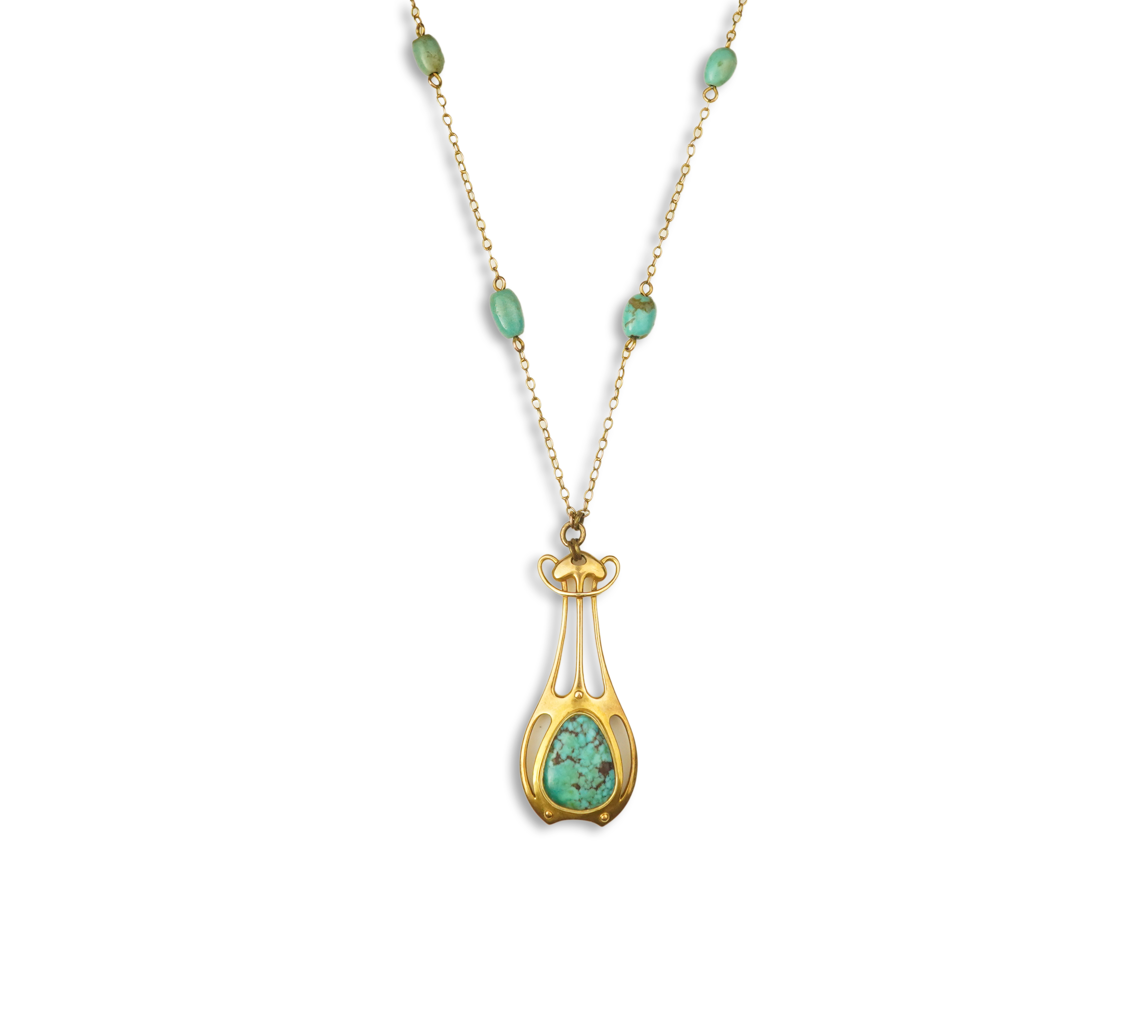 Murrle, Bennett & Co., an Arts and Crafts turquoise pendant necklace, early 20th century